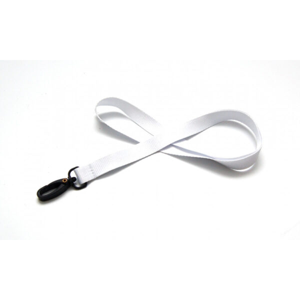 Lanyard polyester vit 15mm med plastkrok, 100st/förp